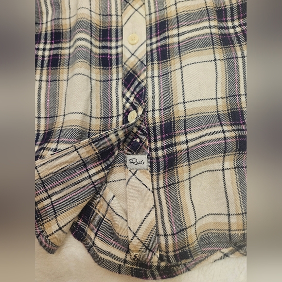 Rails Hunter Plaid Button-Down Shirt Stone Navy Fushia Size S - Picture 14 of 15